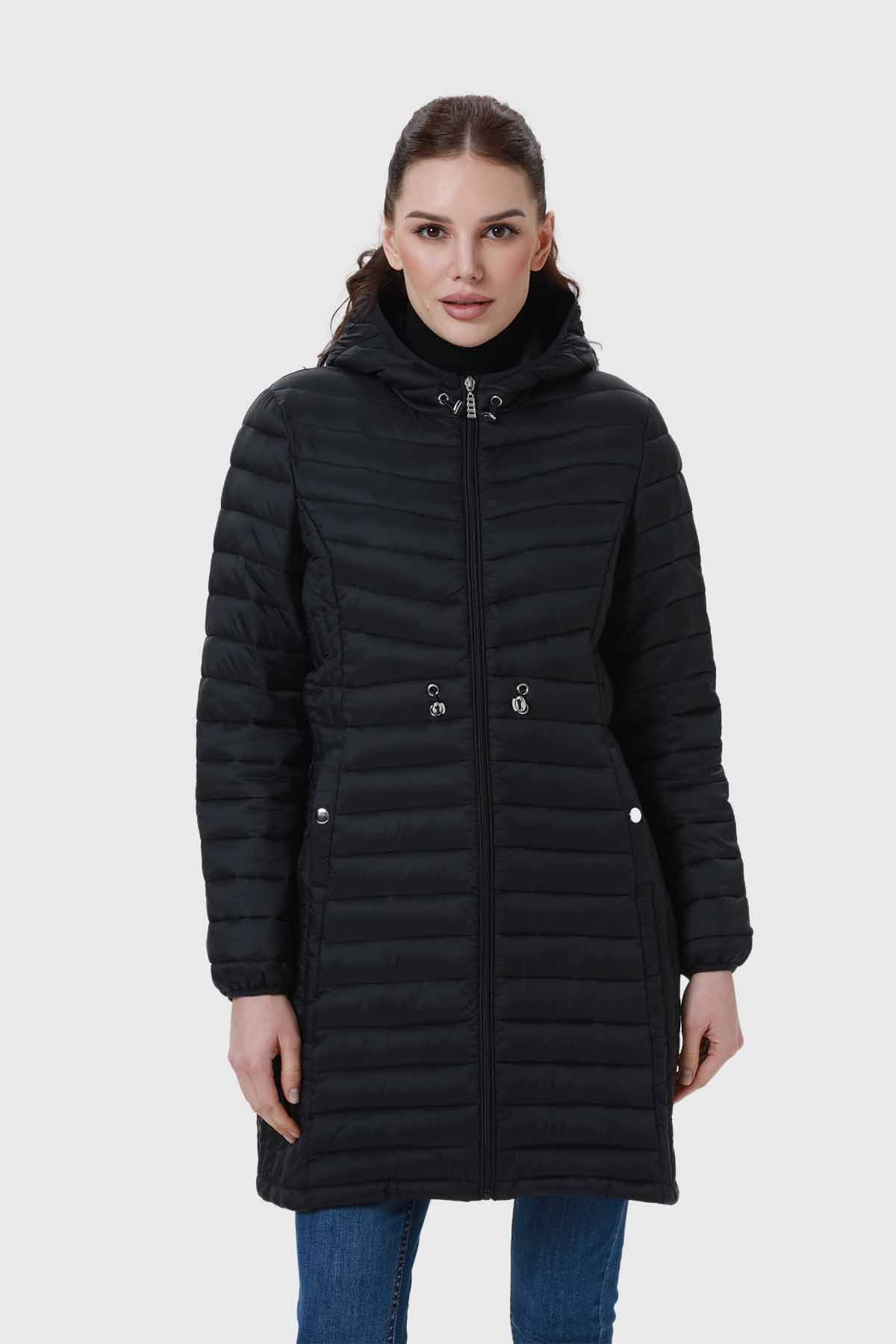 Parka larga acolchada negra suave y cΓ³moda β FashionΒ΄s Park