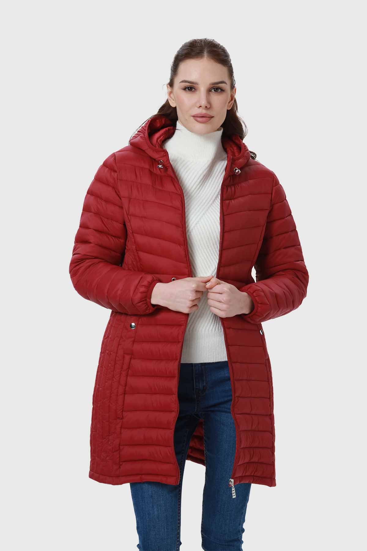 Parka Mujer Modelo Largo Rojo