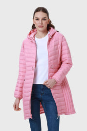 Parka Mujer Modelo Largo Rosado