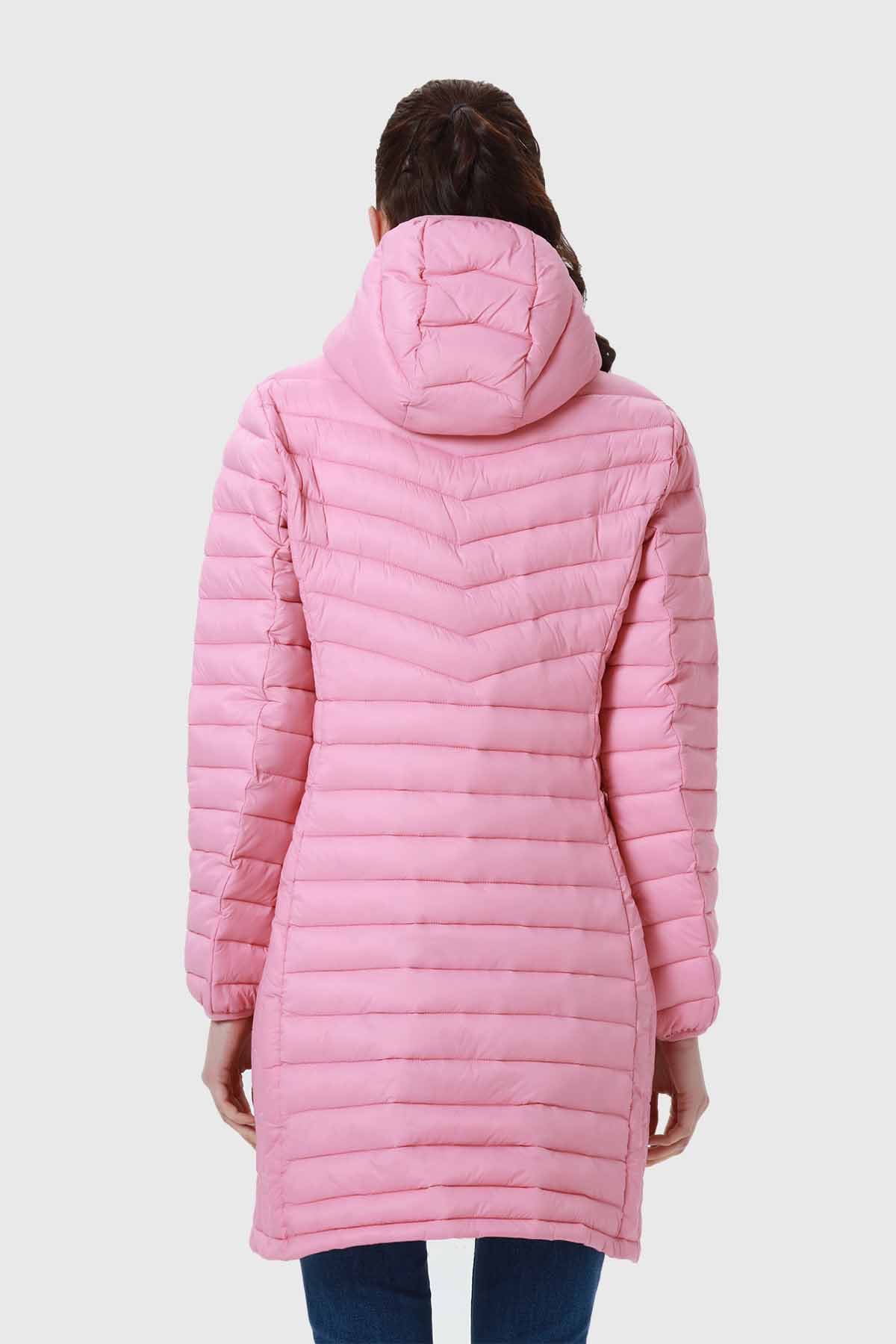 Parka Mujer Modelo Largo Rosado