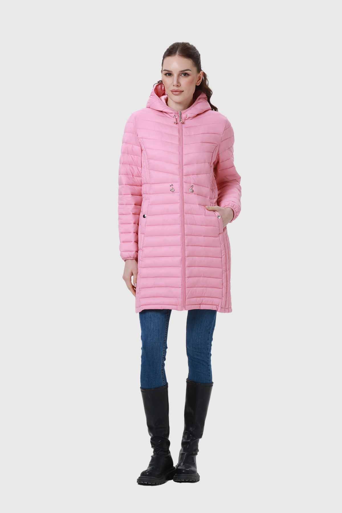 Parka Mujer Modelo Largo Rosado