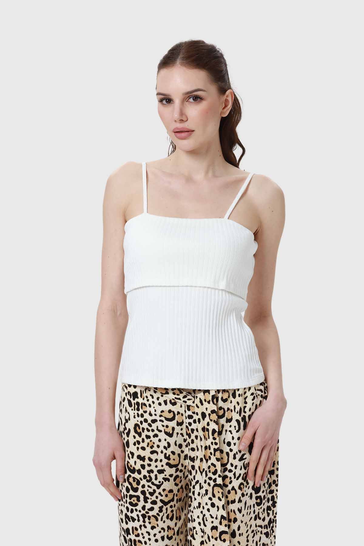 Polera Mujer Pabilo Rib Crudo