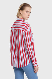 Blusa Mujer Abotonada Rojo