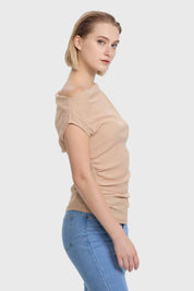 Polera Mujer Asimétrico Beige