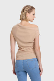 Polera Mujer Asimétrico Beige