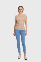 Polera Mujer Asimétrico Beige