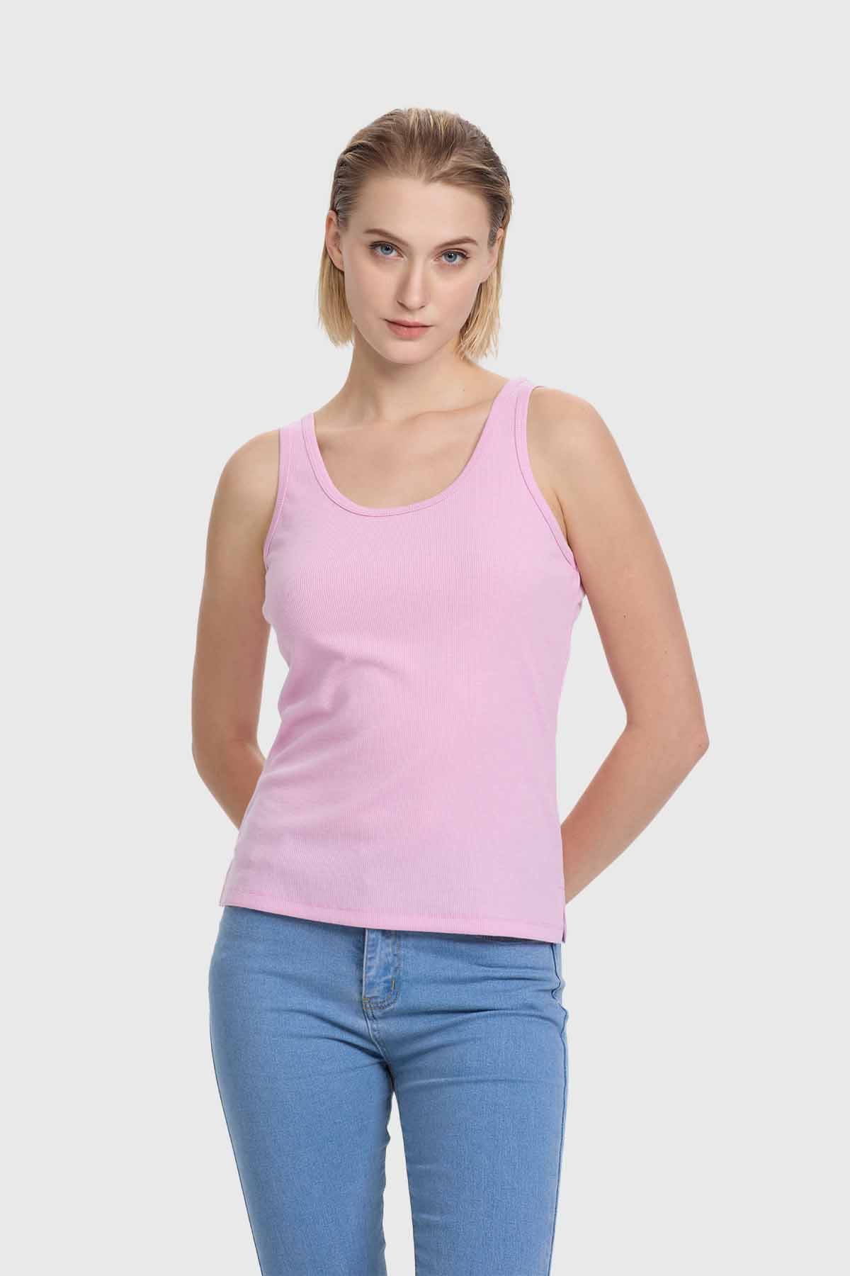 Polera lisa algodón rosado diseño simple – Fashion´s Park