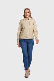 Chaqueta Mujer Biker Beige