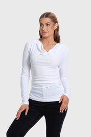 Polera Mujer Drapeado Blanco