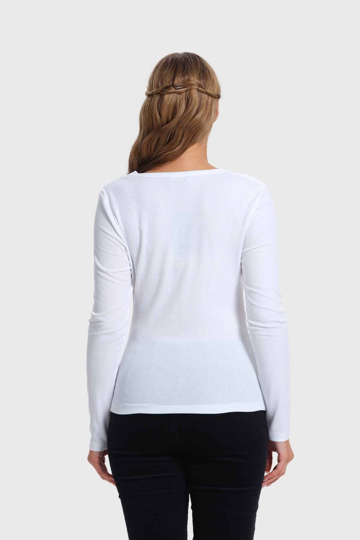 Polera Mujer Drapeado Blanco