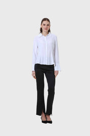 Blusa Mujer Abotonada Con Pinzas Blanco