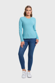 Polera Mujer Rib Turquesa