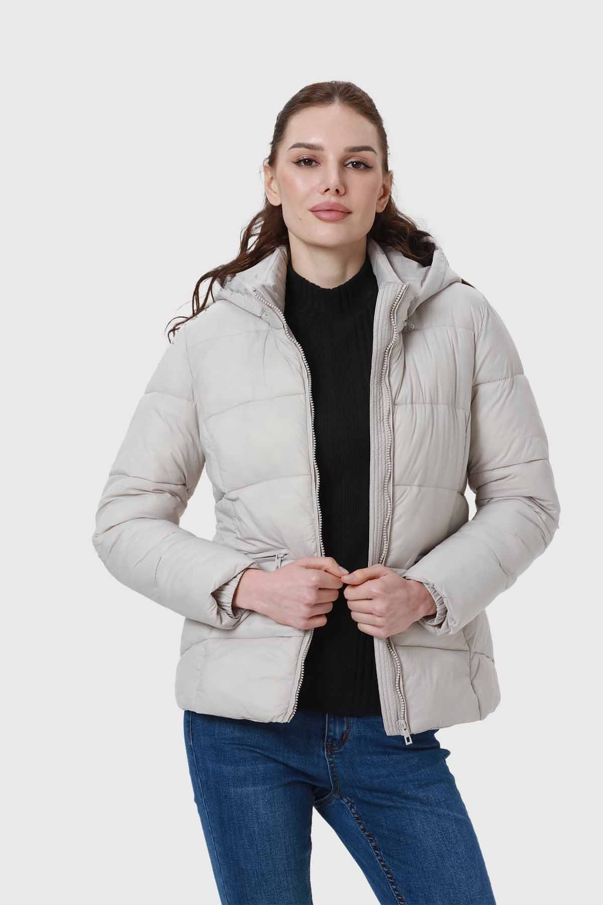 Parka Mujer Puffa Corta Beige