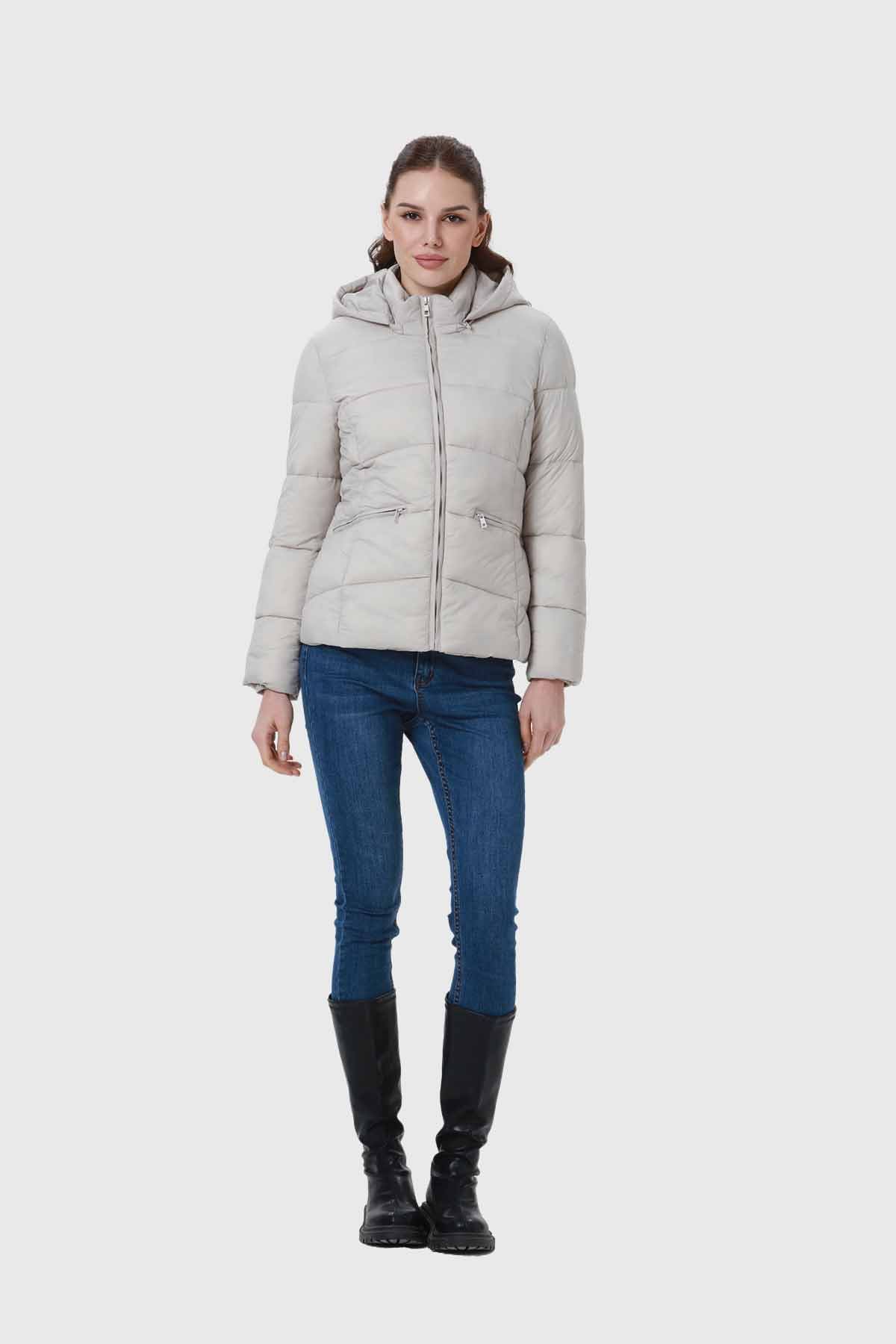 Parka Mujer Puffa Corta Beige