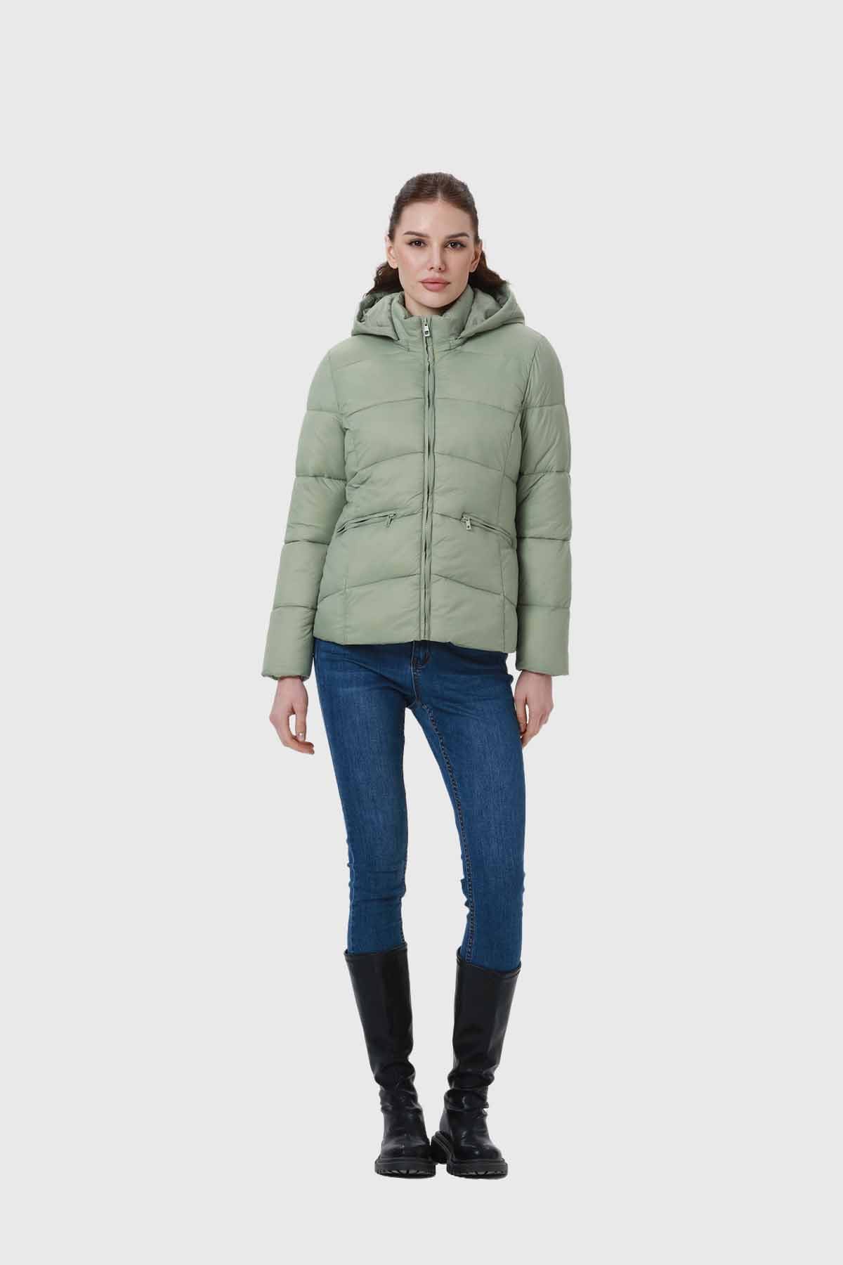 Parka Mujer Puffa Corta Verde