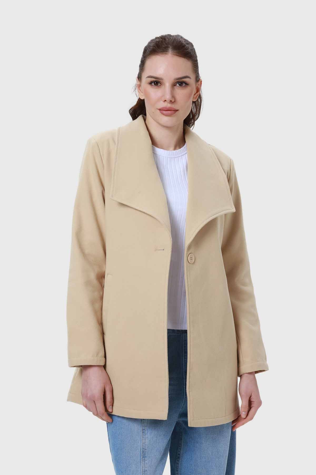 Abrigo Mujer Paño Beige