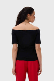 Polera Mujer Con Bardot Negro