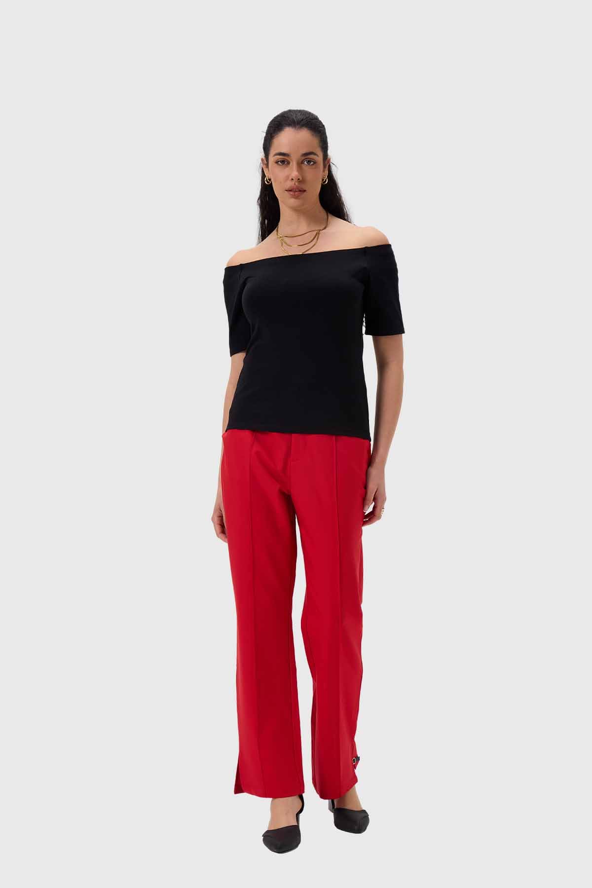 Polera Mujer Con Bardot Negro