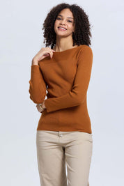 Sweater Mujer Liso Camel