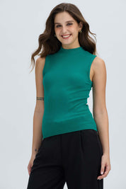 Polera Mujer Rib Verde