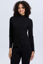 Polera Mujer Camman de Rib Lisa Negro