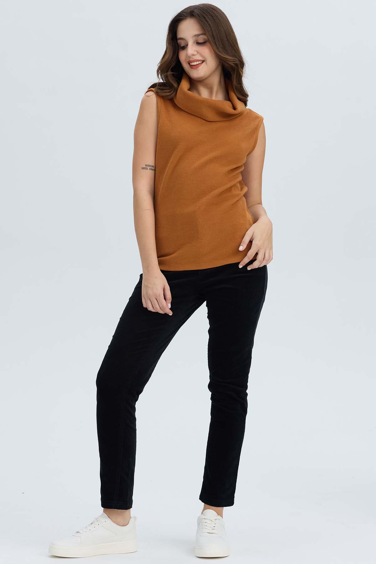 Sweater Mujer Drap Camel Oscuro