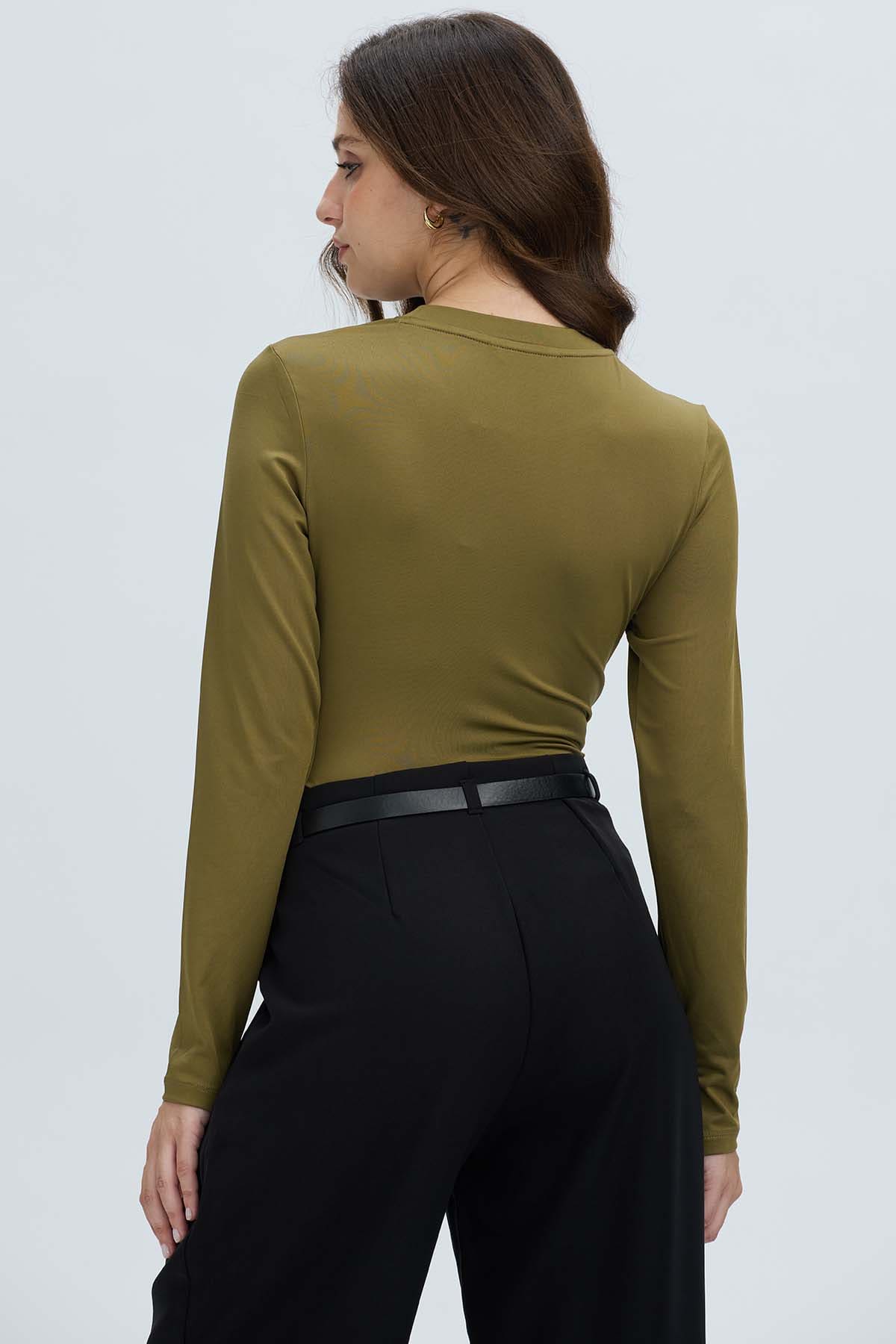 Polera Mujer Body Verde Militar