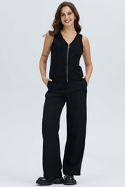 Polera Mujer Cierre Delantero Negro Negro / XXL