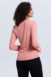 Polera Mujer Rib Lisa Coral