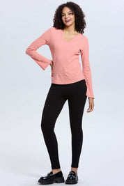 Polera Mujer Rib Lisa Coral