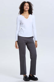 Polera Mujer Rib Lisa Crudo