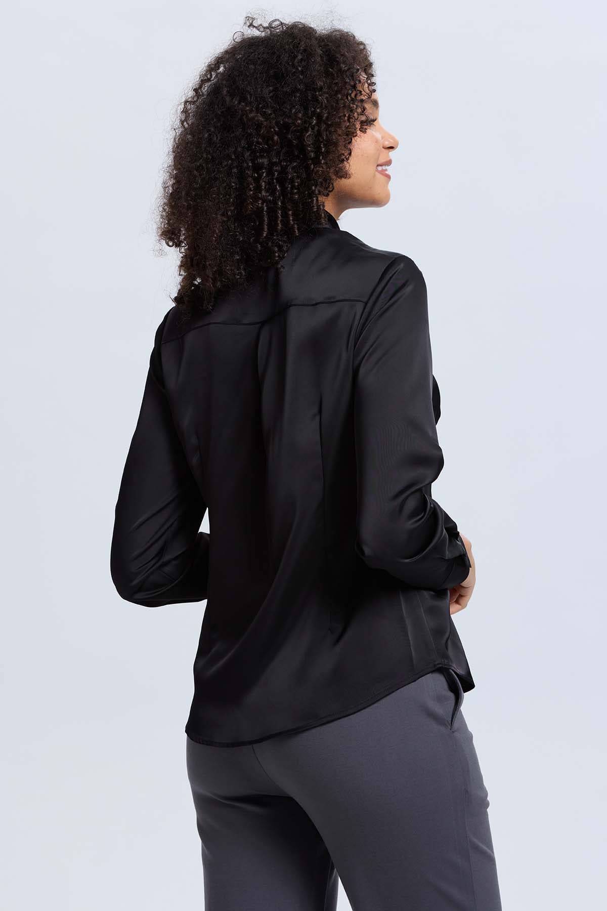 Blusa Mujer Abotonada Negro