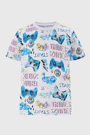 Polera Niño Print Blanco