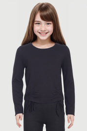 Polera Niña Doble Amarra Basta Negro