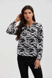 Blusa Mujer Aplicación Lazo Manga Negro