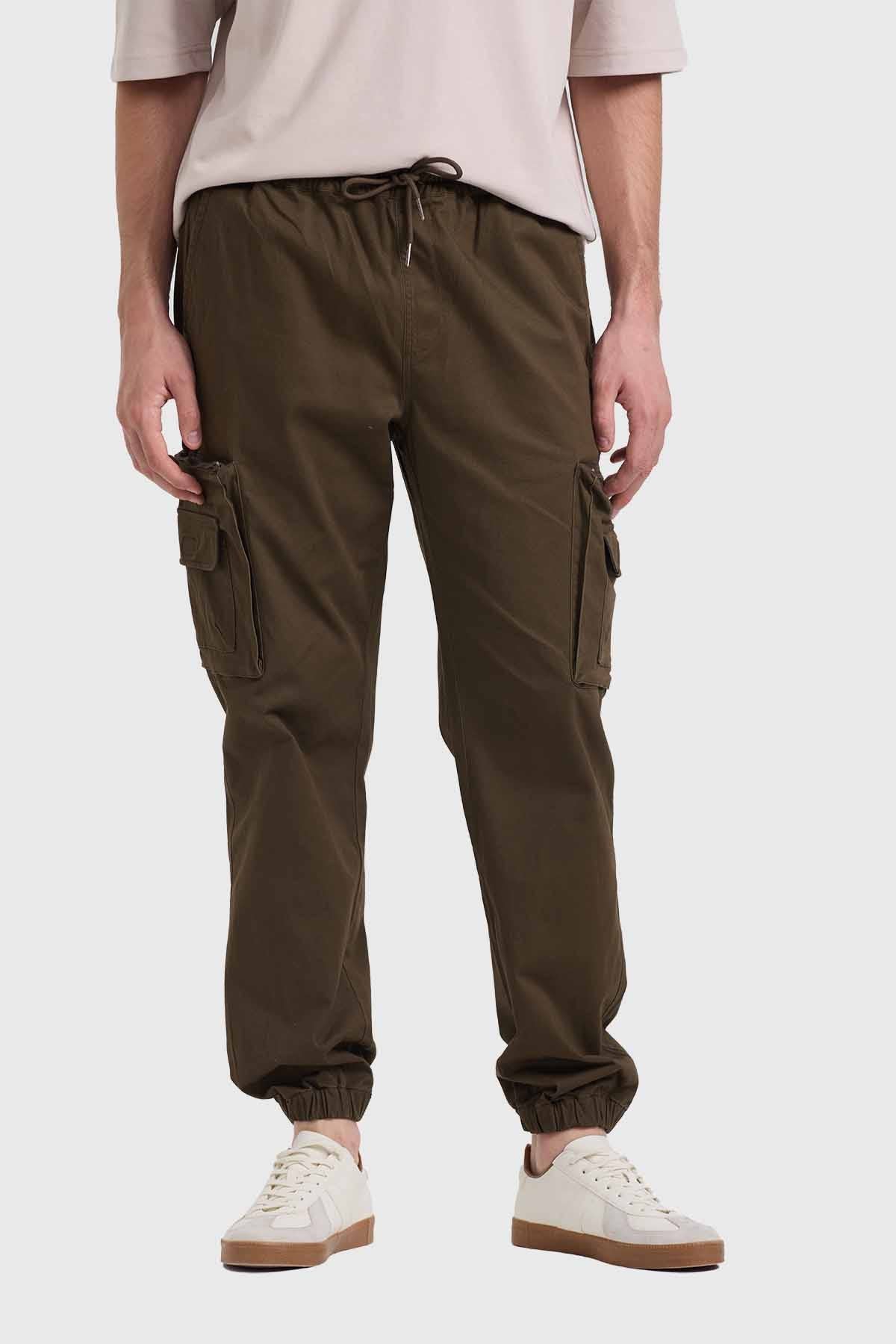 Moda Pantalon Cargo Hombre Con Camisa Pantalón Cargo Algodón Verde