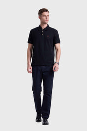 Polera Hombre Piqué Negro