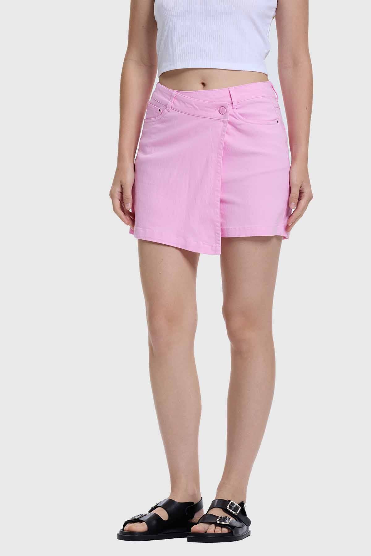 Falda Mujer Short Rosado