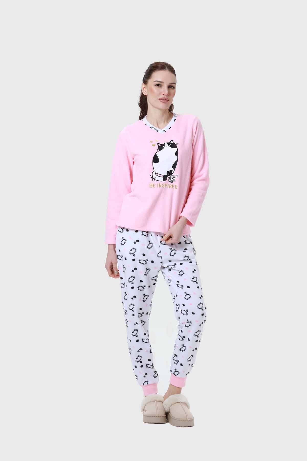 Pijama Mujer Estampado Rosado
