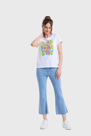 Polera Mujer Gráfica Roll Up Blanco