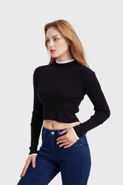 Sweater Mujer Contraste Negro