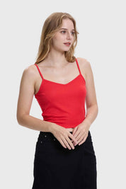 Polera Peto Mujer Pabilo Crop Rojo