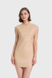 Vestido Mujer Efecto Cuero Taupe
