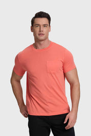Polera Hombre Básica Con Bolsillo Coral