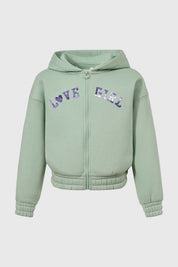 Polerón Niña Lentejuelas Verde