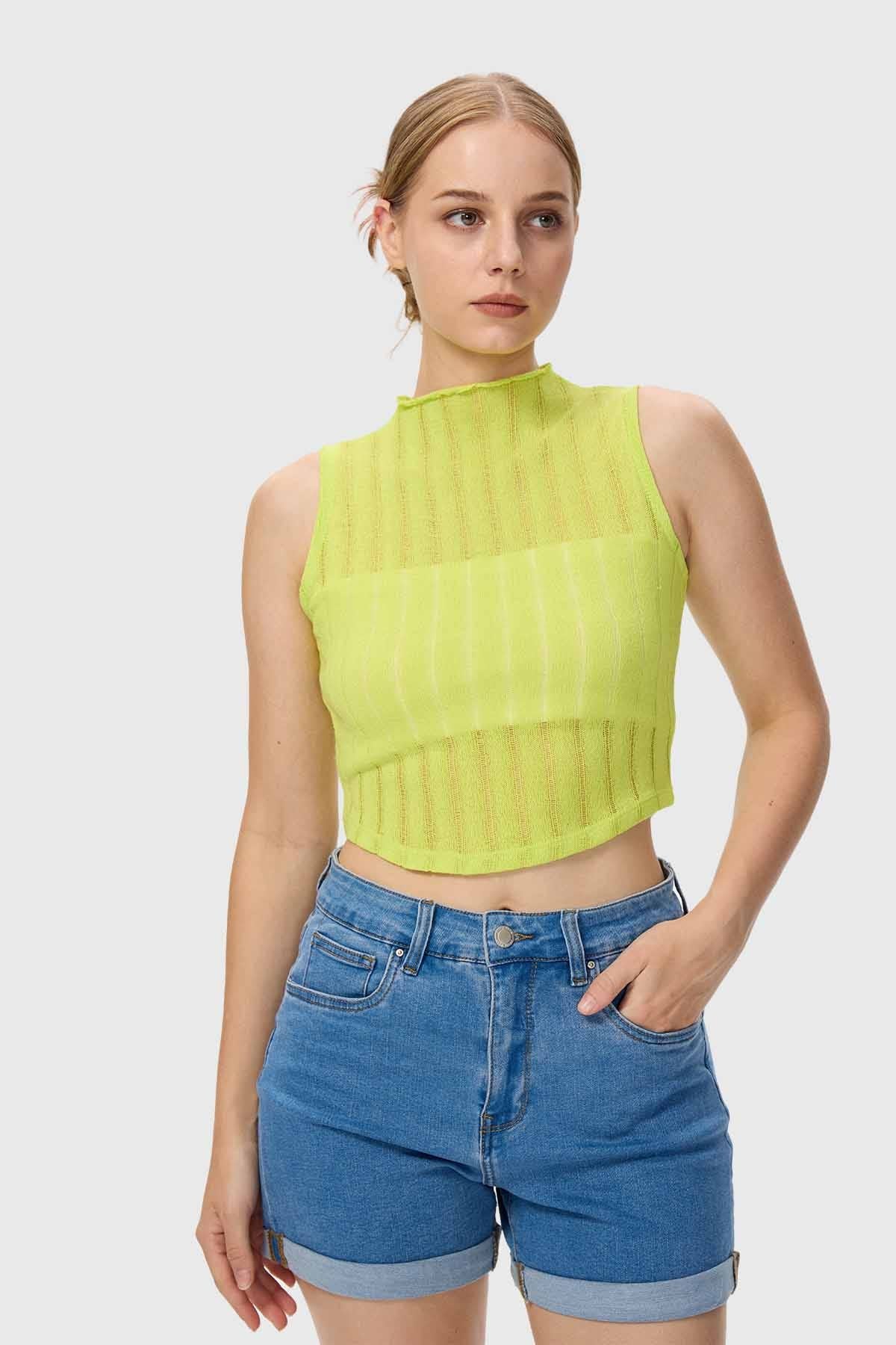 Polera Mujer Tejida Verde