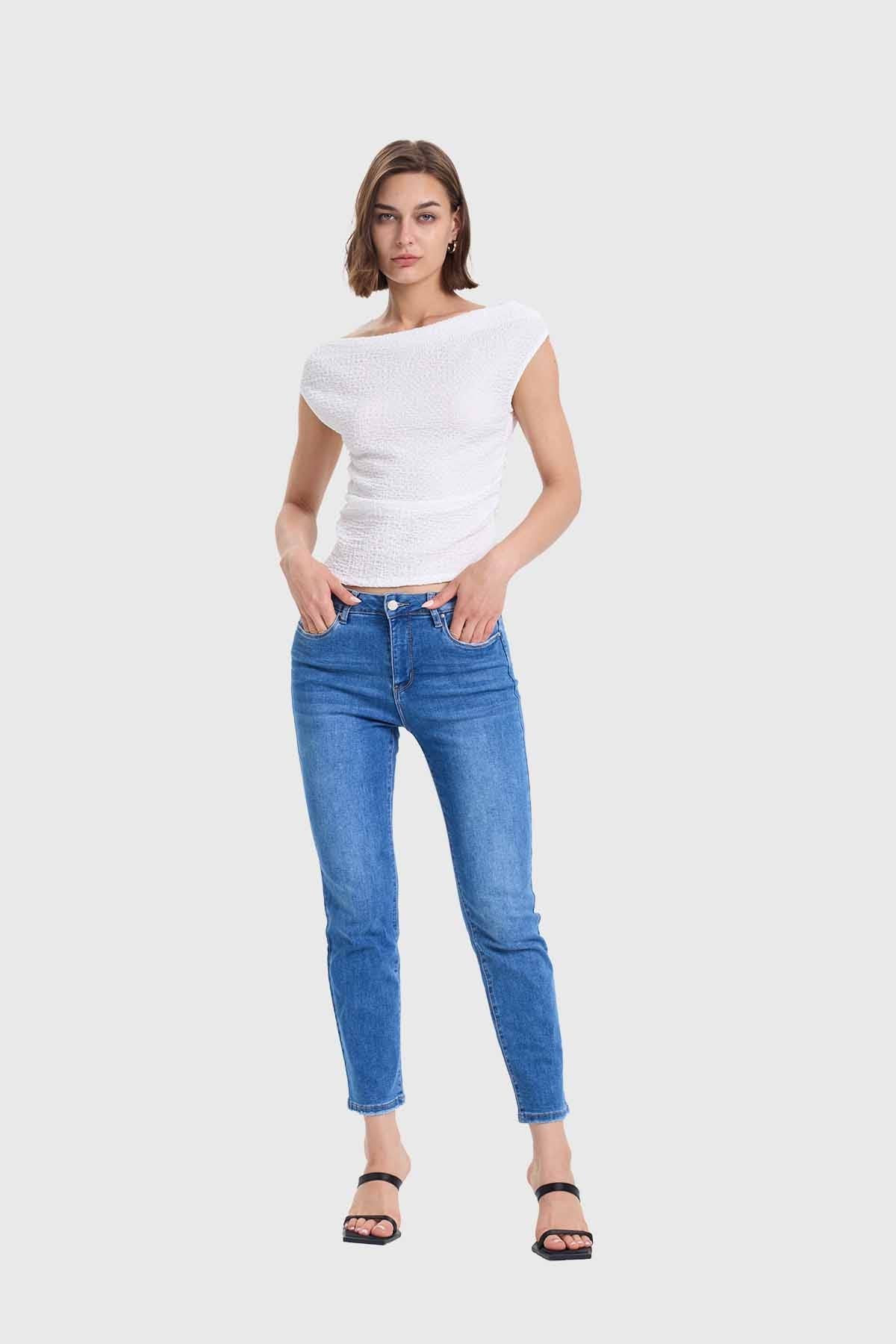 Polera Mujer Bardot Text Blanco