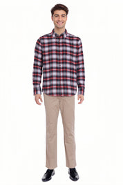 Camisa Hombre Franela Básica Ocre