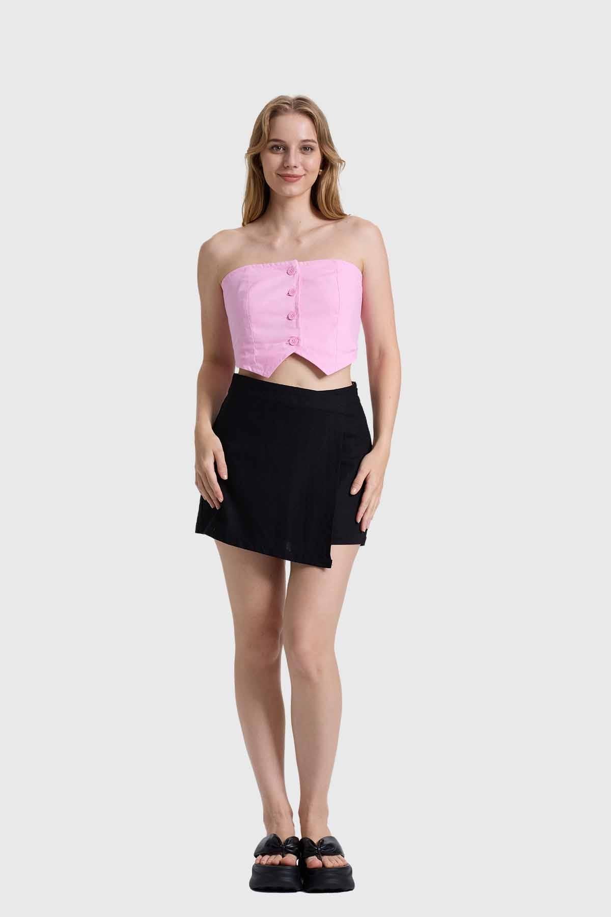 Blazer Mujer Strapless Rosado