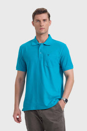 Polera Hombre Piqué Básica Turquesa